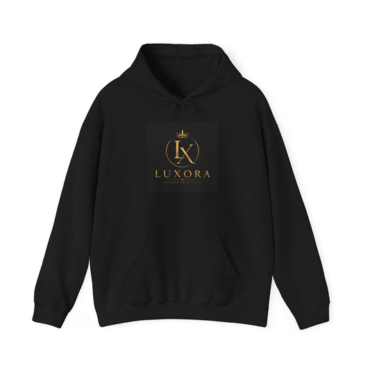 Luxora Logo Hoodie – "Luxury is a Lifestyle" White Pullover