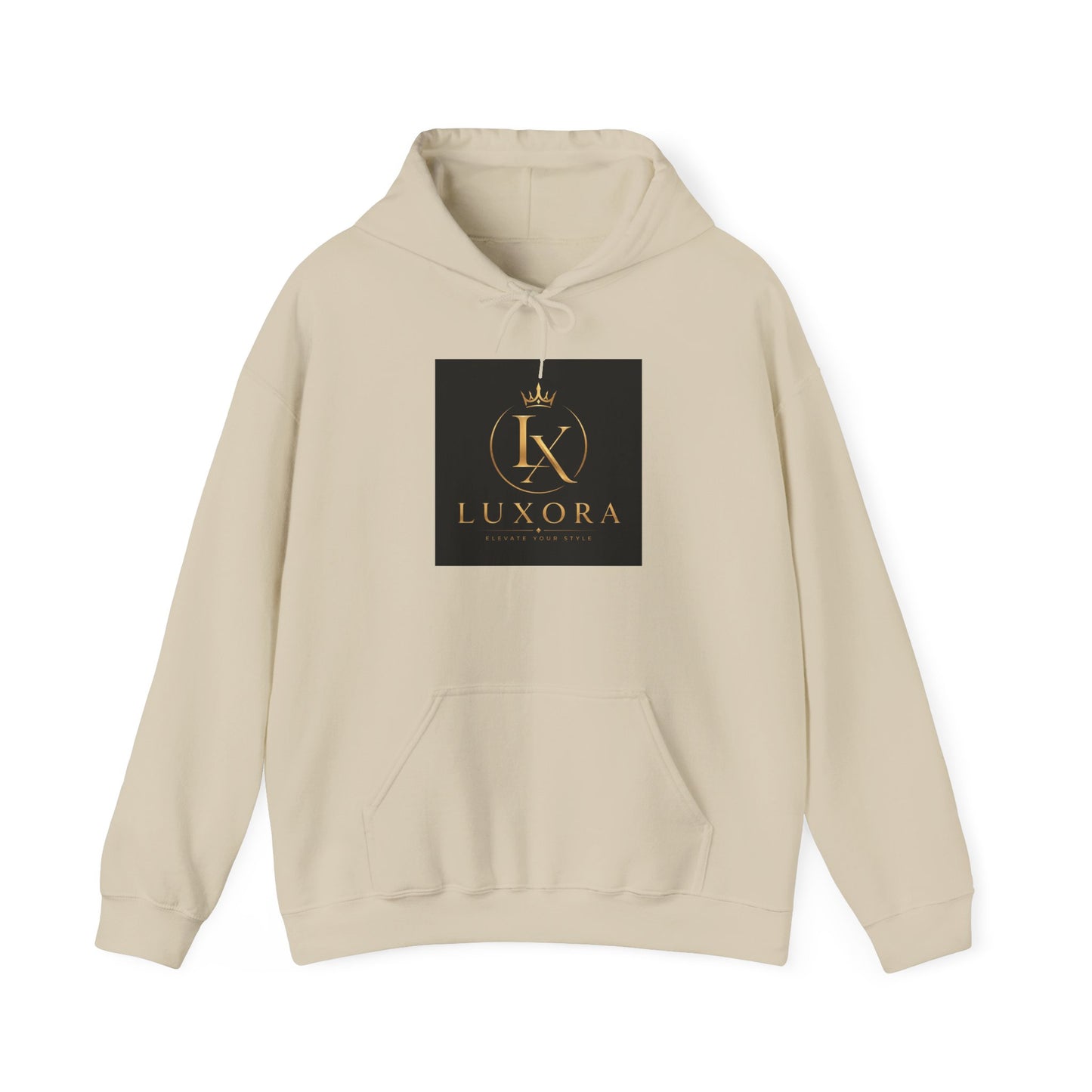 Luxora Logo Hoodie – "Luxury is a Lifestyle" White Pullover
