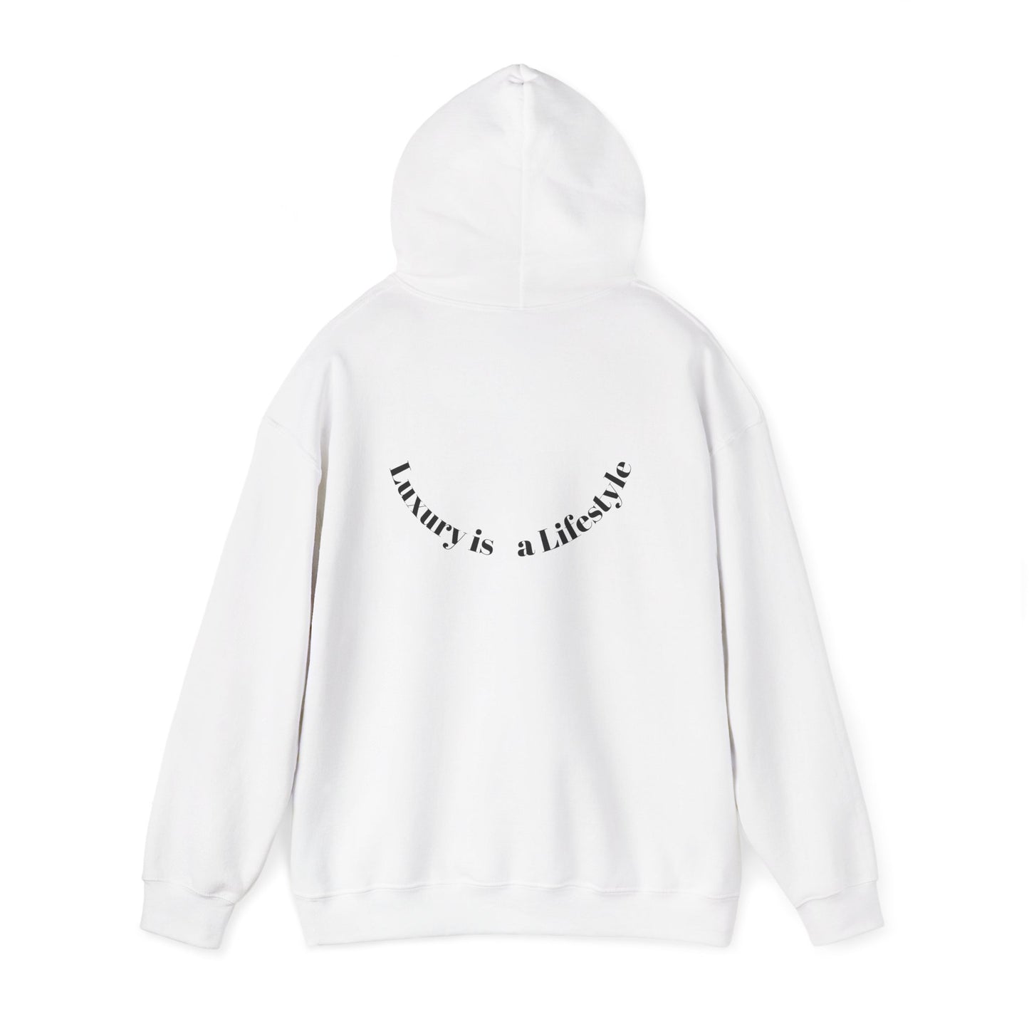 Luxora Logo Hoodie – "Luxury is a Lifestyle" White Pullover