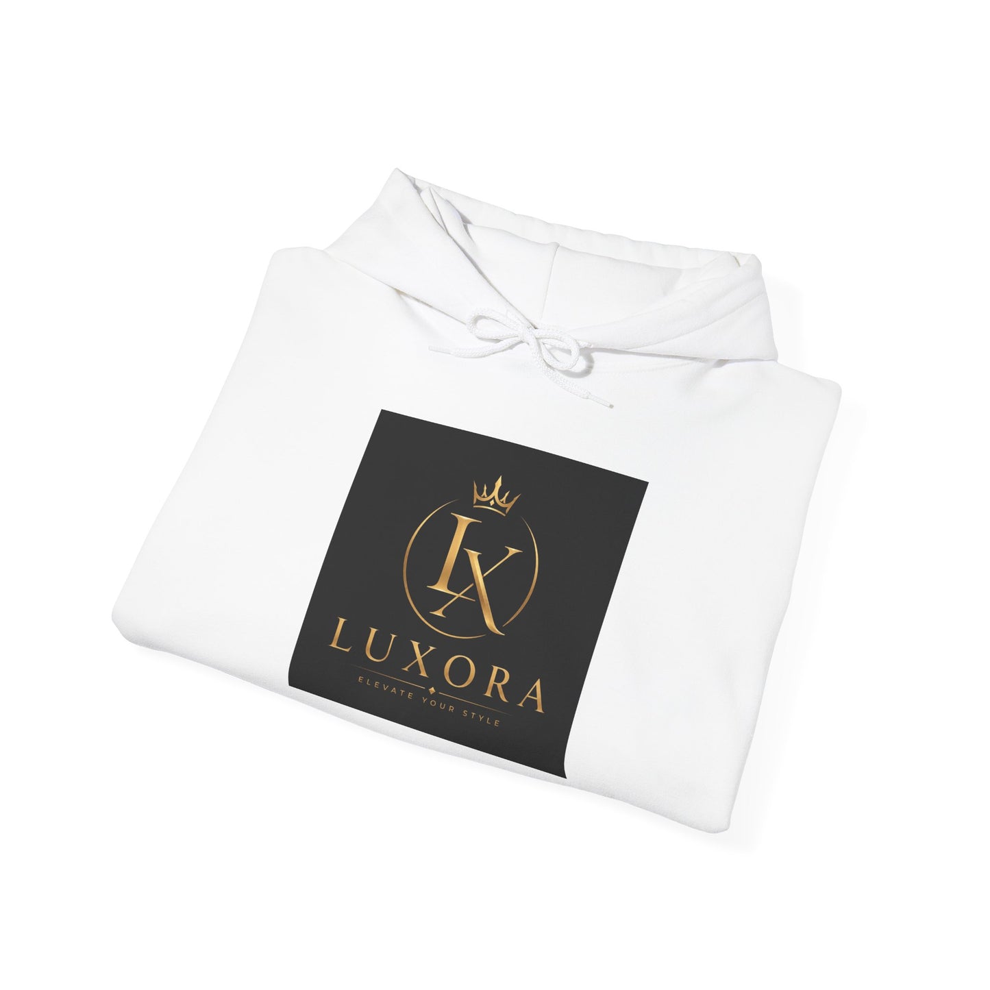 Luxora Logo Hoodie – "Luxury is a Lifestyle" White Pullover