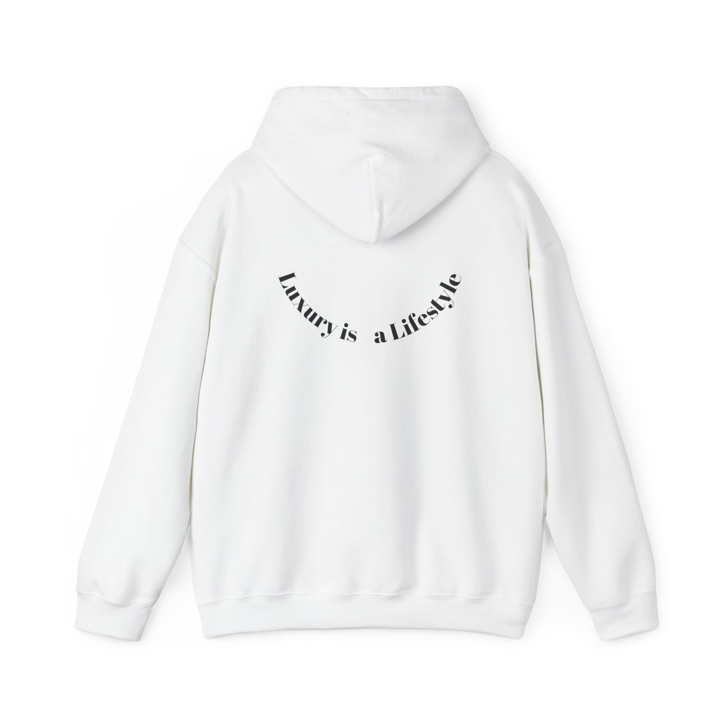 Luxora Logo Hoodie – "Luxury is a Lifestyle" White Pullover